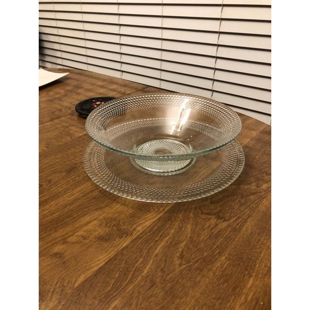 Dimple Glass Bowl and Plate